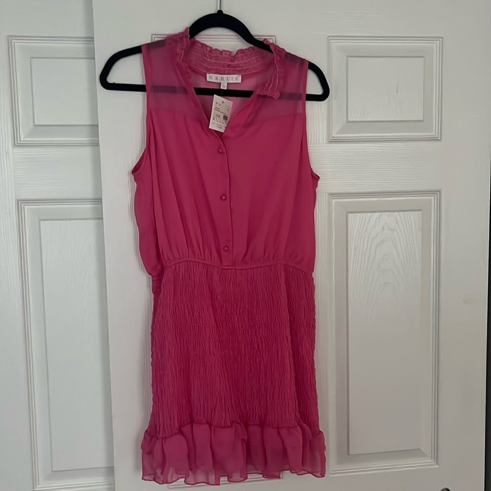 Pink KARLIE Dress. Size L NWT